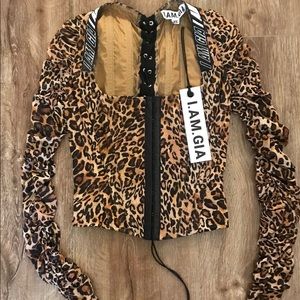 I am Gia mesh corset top